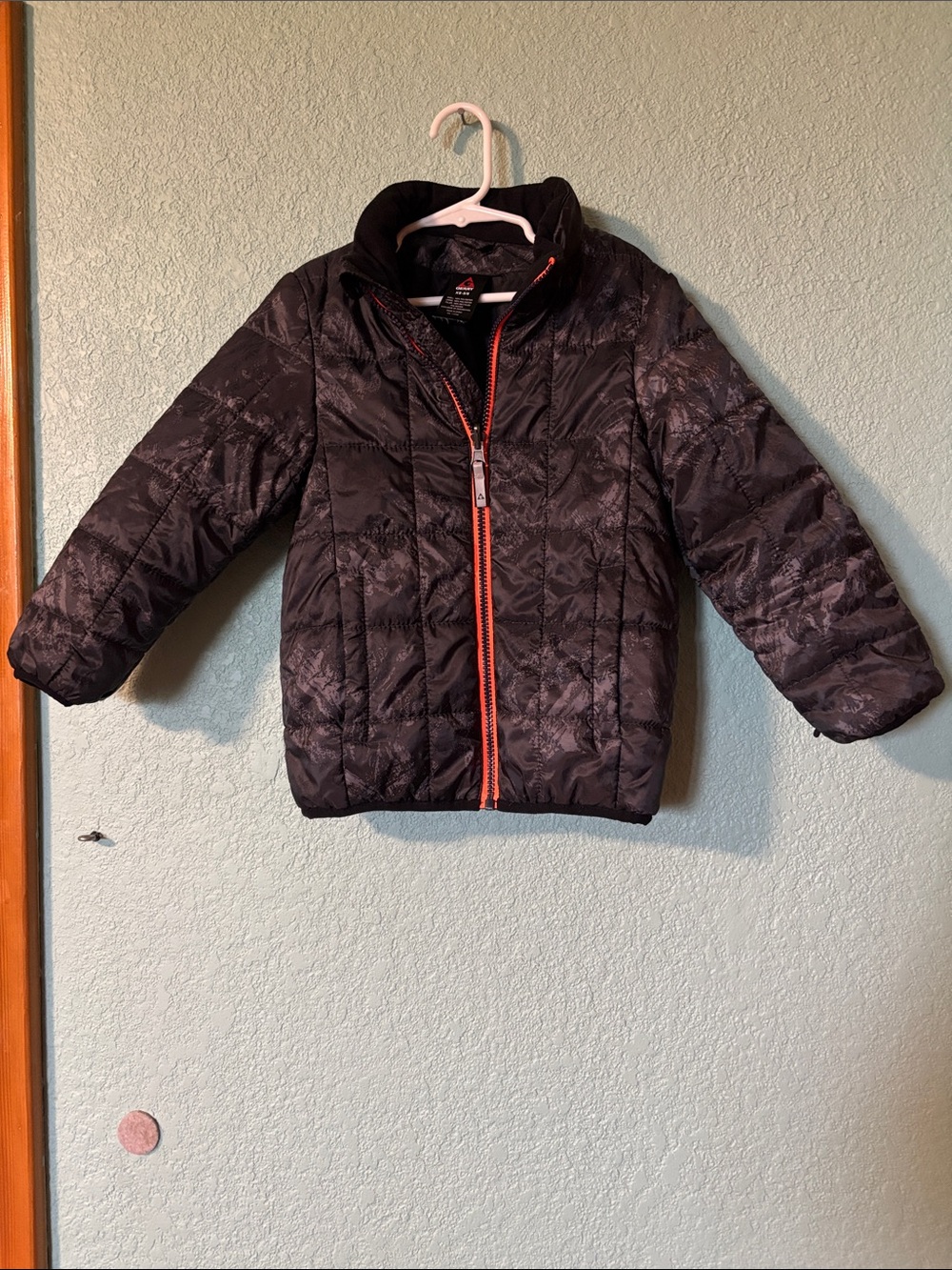 Gerry Weber Kids Black Quilted Puffer Jacket Orange Zip Size XS 5/6 Like New